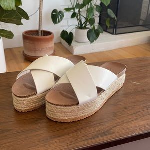 Espadrille Platform Slides/Sandals Size 9
